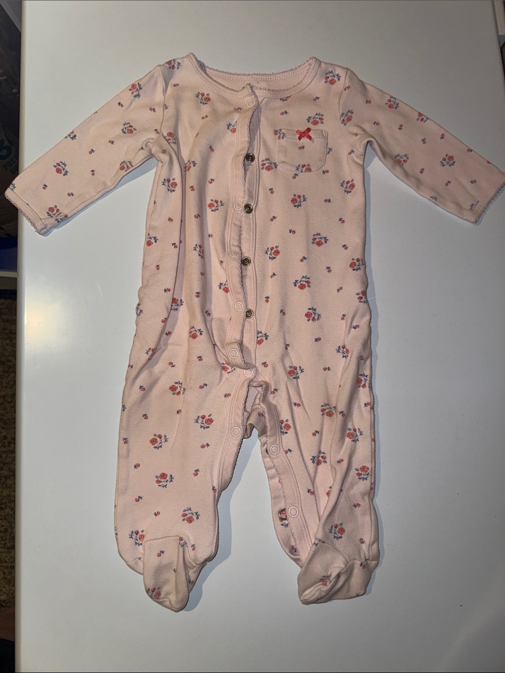 Carter’s Pink Floral Footed One-Piece Sleeper